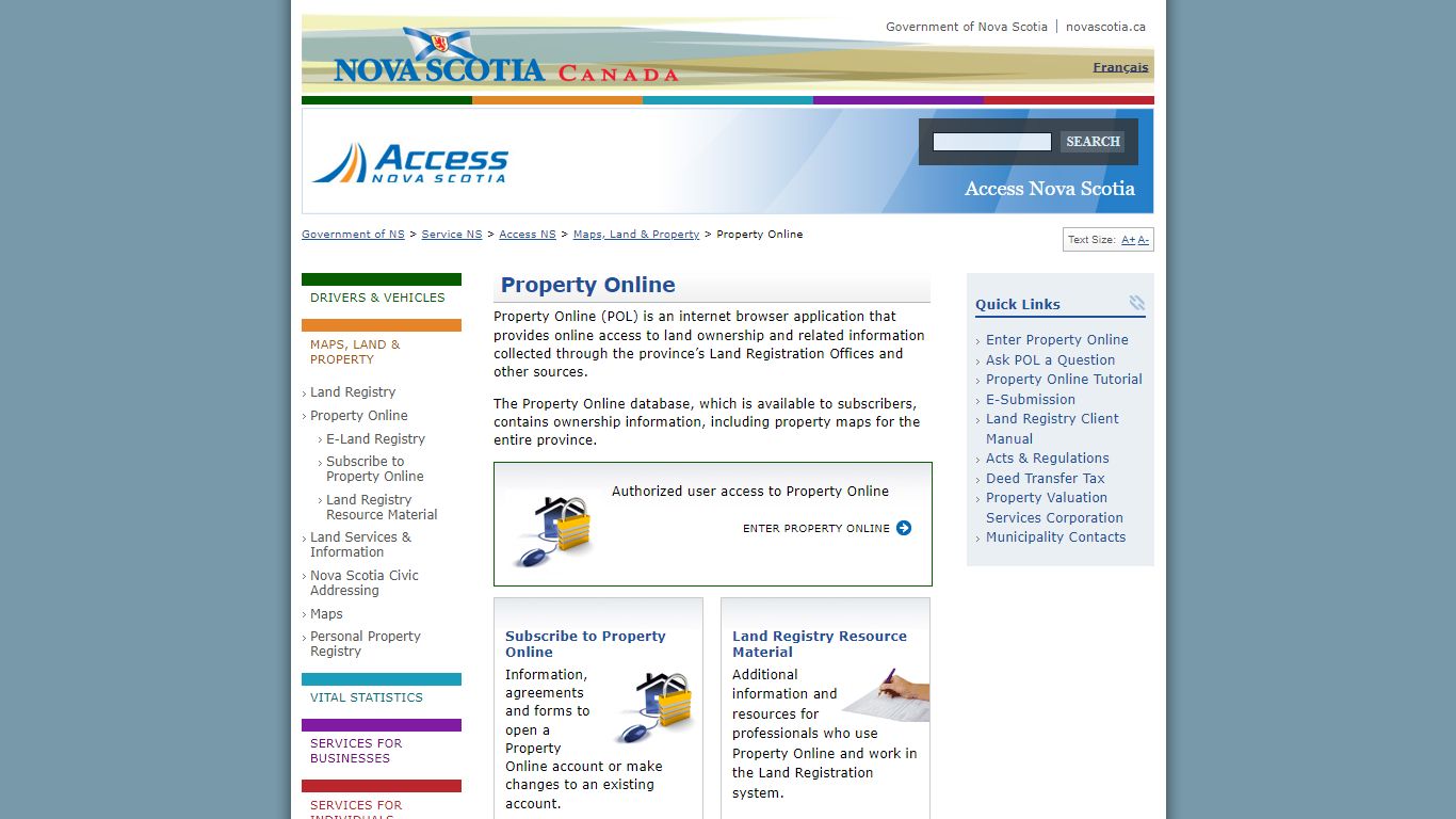 Property Online | Access Nova Scotia | Government of NS